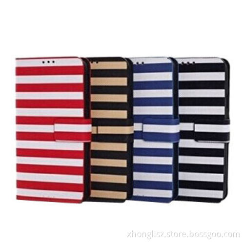 Flip Stripe Wallet PU Leather Phone Case Cover for Samsung Galaxy S5 i9600
